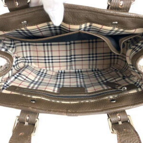 BURBERRY Medium check pattern brown leather Shoulder Bag - Picture 9 of 9